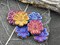 *6* 18mm Jet Rainbow Sliperit Daisy Flower Beads
